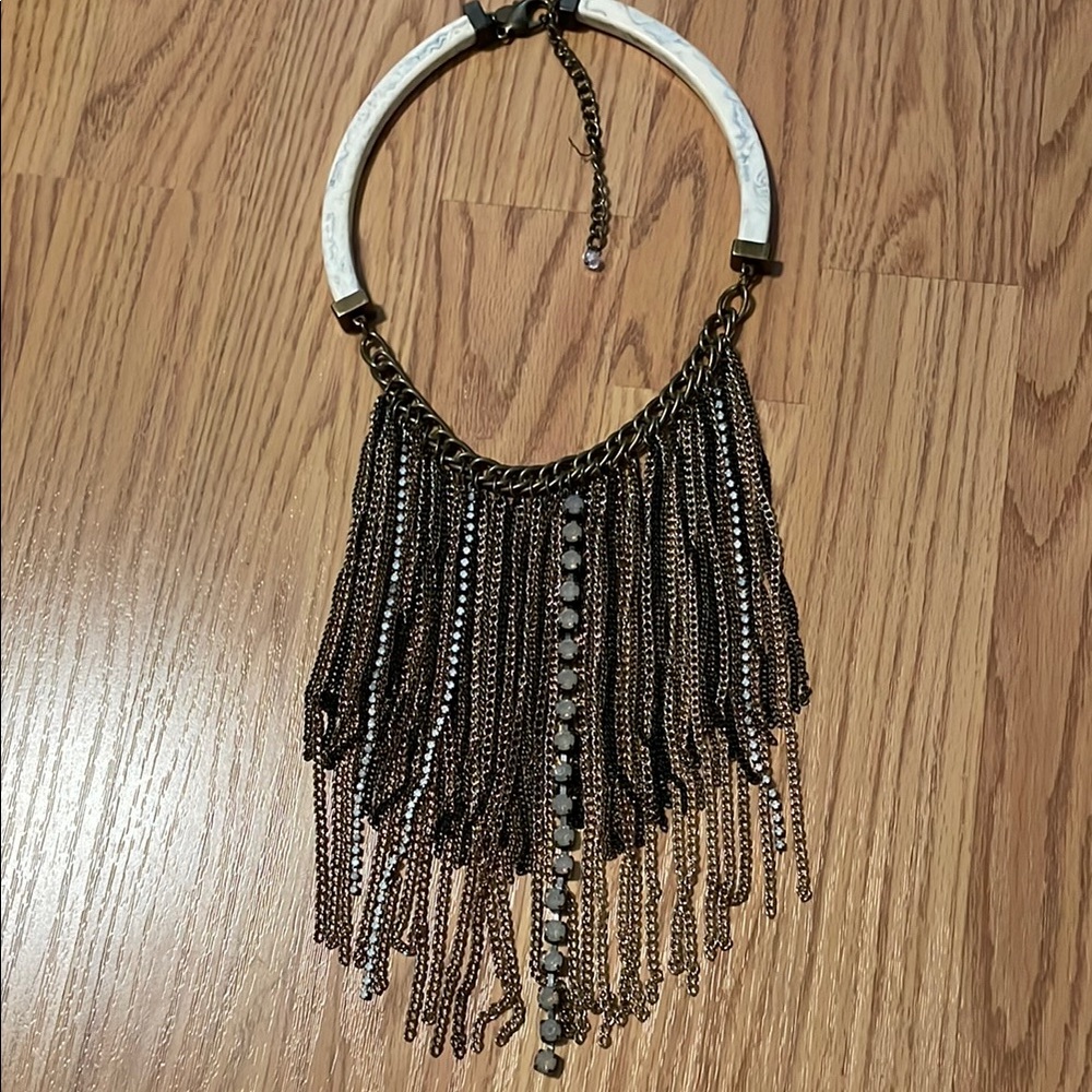 Express Black and Gold Statement Necklace